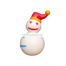 Christmas custom modern art ornament fiberglass garden cartoon resin outdoor snowman statue